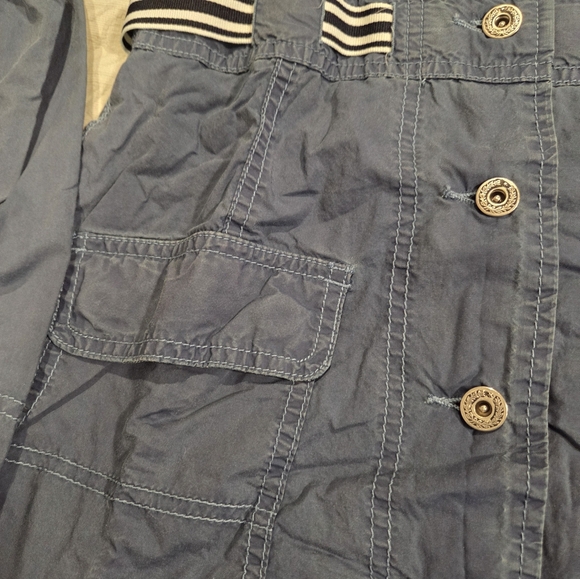 Free People Blue Cotton Jacket Size 4 - Picture 3 of 6